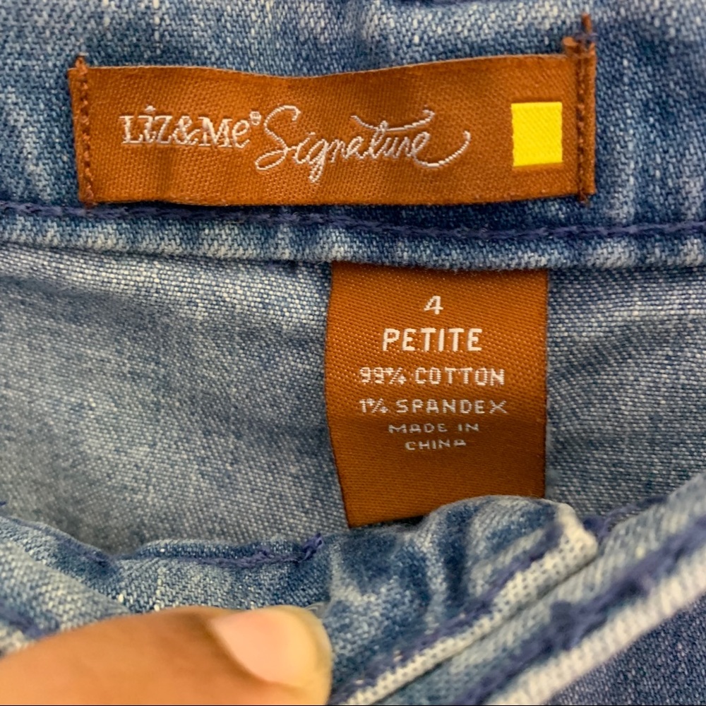 Liz & Me-Elastic Waist Cropped Jeans size 4 Petite - Picture 11 of 11